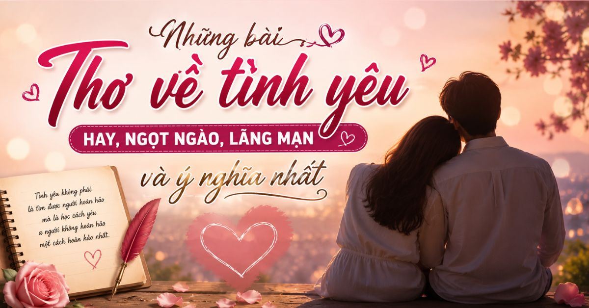 99+ Những bài thơ về tình yêu hay, ngọt ngào, lãng mạn và ý nghĩa nhất
