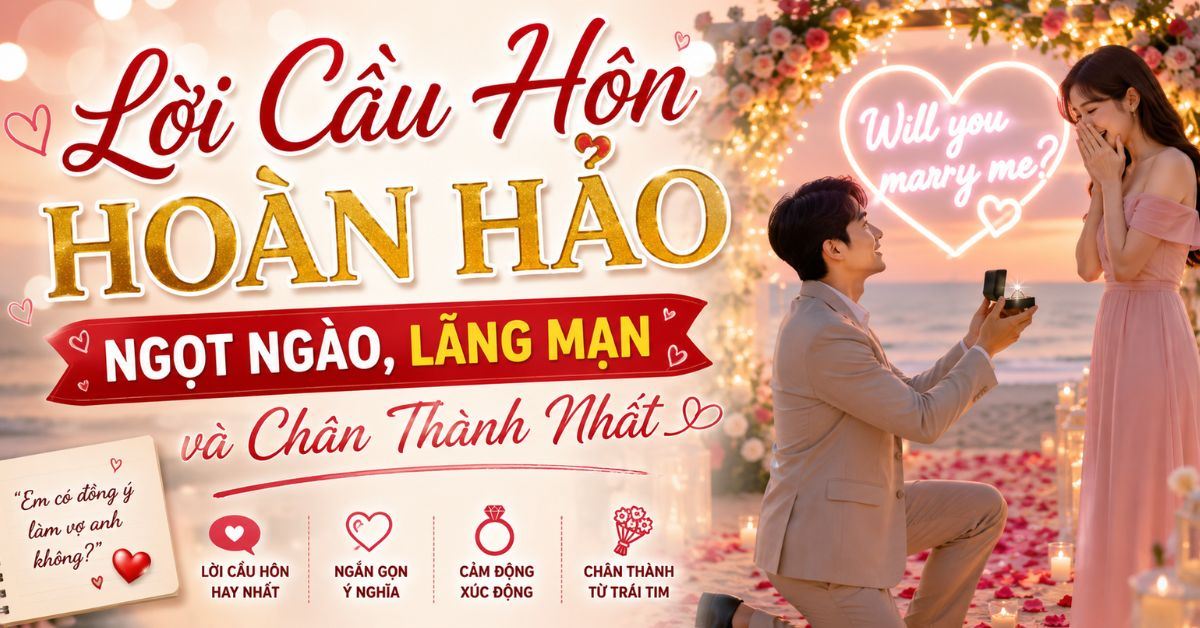 999+ lời cầu hôn hoàn hảo, ngọt ngào, lãng mạn và chân thành nhất khiến người ấy bật khóc
