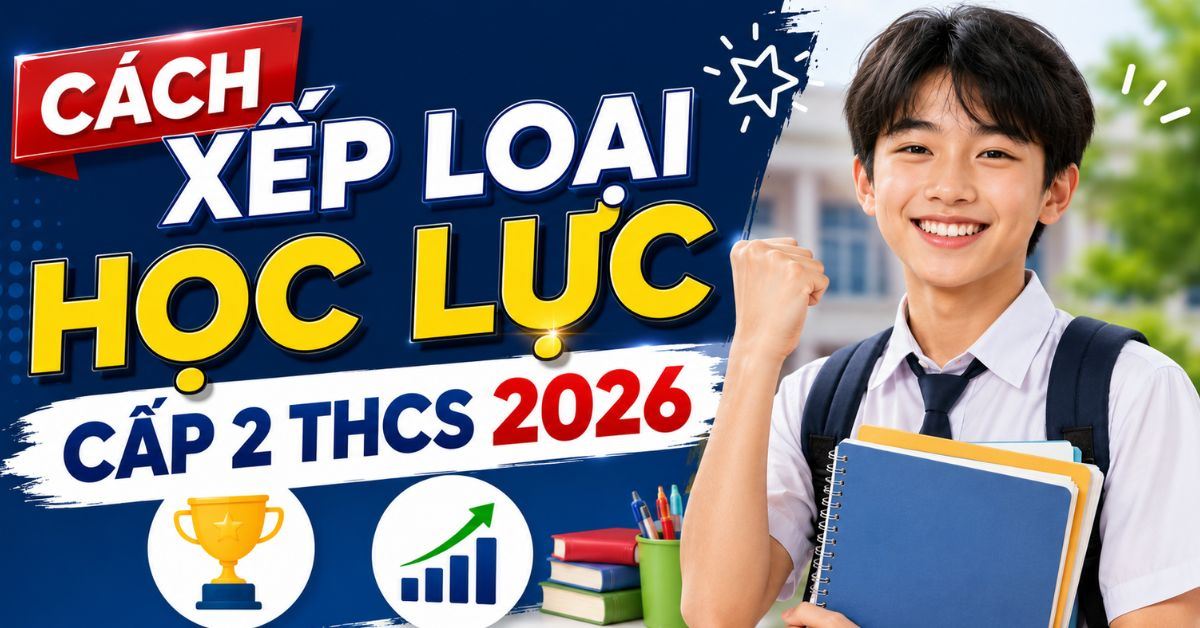 Cách xếp loại học lực cấp 2 THCS 2026 mới nhất và cách tính điểm chi tiết