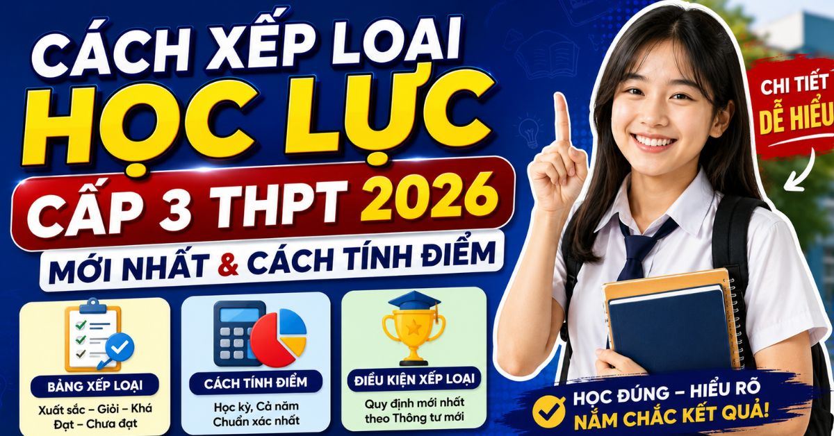 Cách xếp loại học lực cấp 3 THPT 2026 mới nhất và cách tính điểm chi tiết