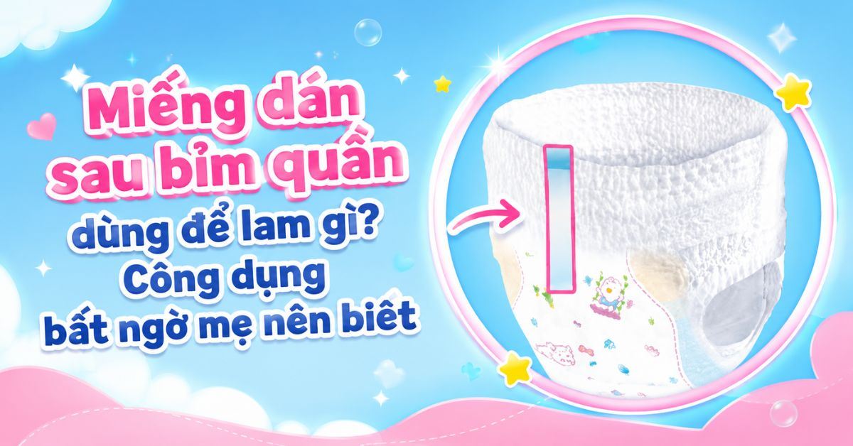 Miếng dán sau bỉm quần dùng để làm gì? Công dụng bất ngờ mẹ nên biết