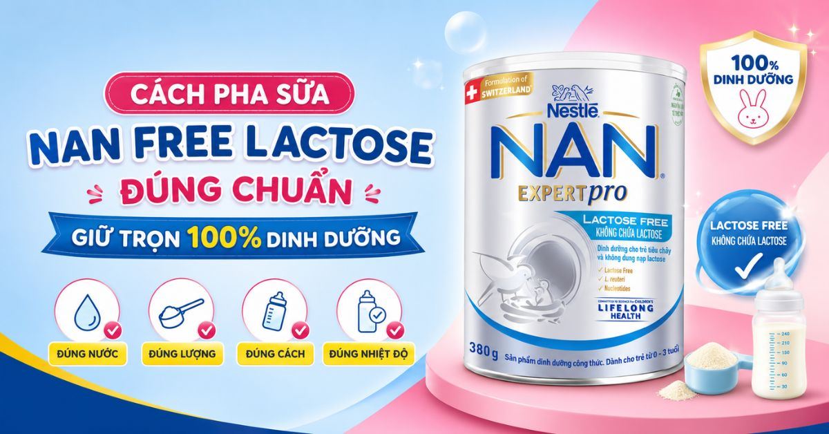 Cách pha sữa Nan Free Lactose đúng chuẩn giữ trọn 100% dinh dưỡng