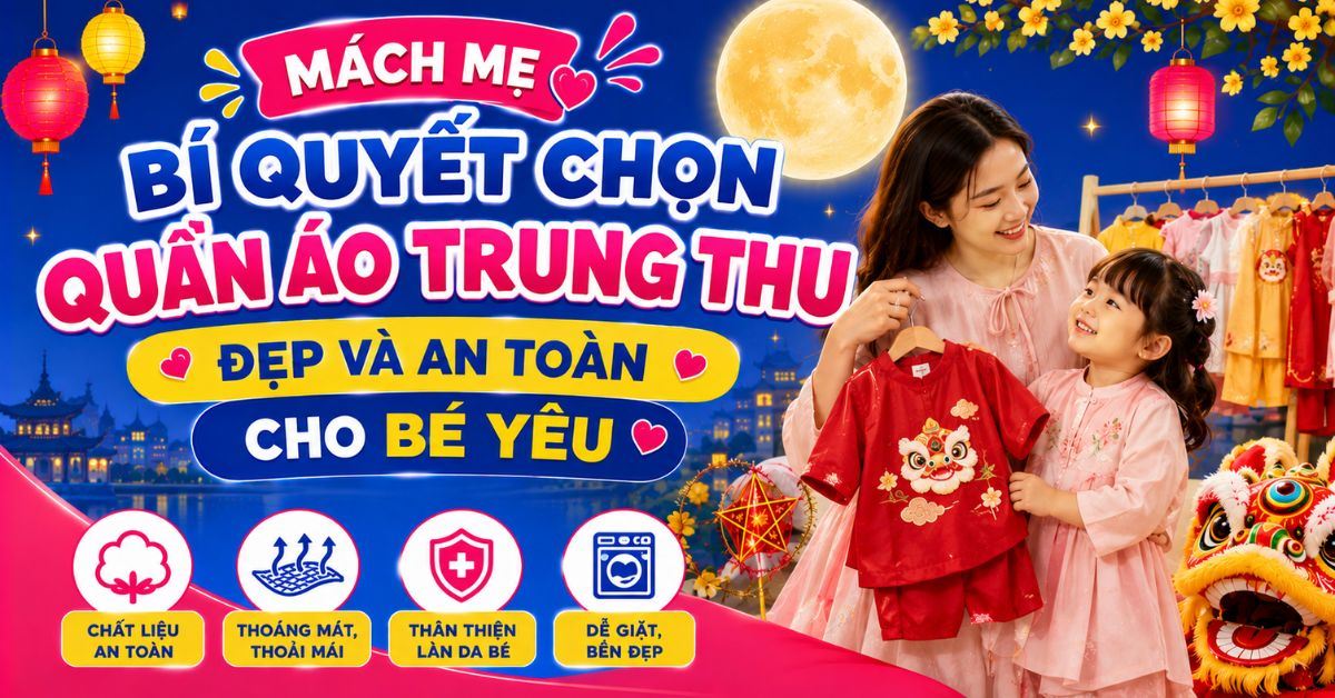 Mách mẹ bí quyết chọn quần áo trung thu đẹp và an toàn cho bé yêu