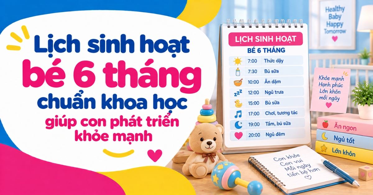 Lịch sinh hoạt bé 6 tháng chuẩn khoa học giúp con phát triển khỏe mạnh