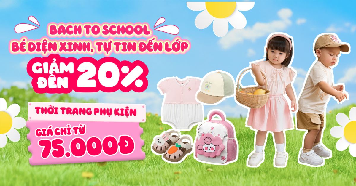 Back to school bé xinh tự tin đến trường ưu đãi hấp dẫn tại AVAKids