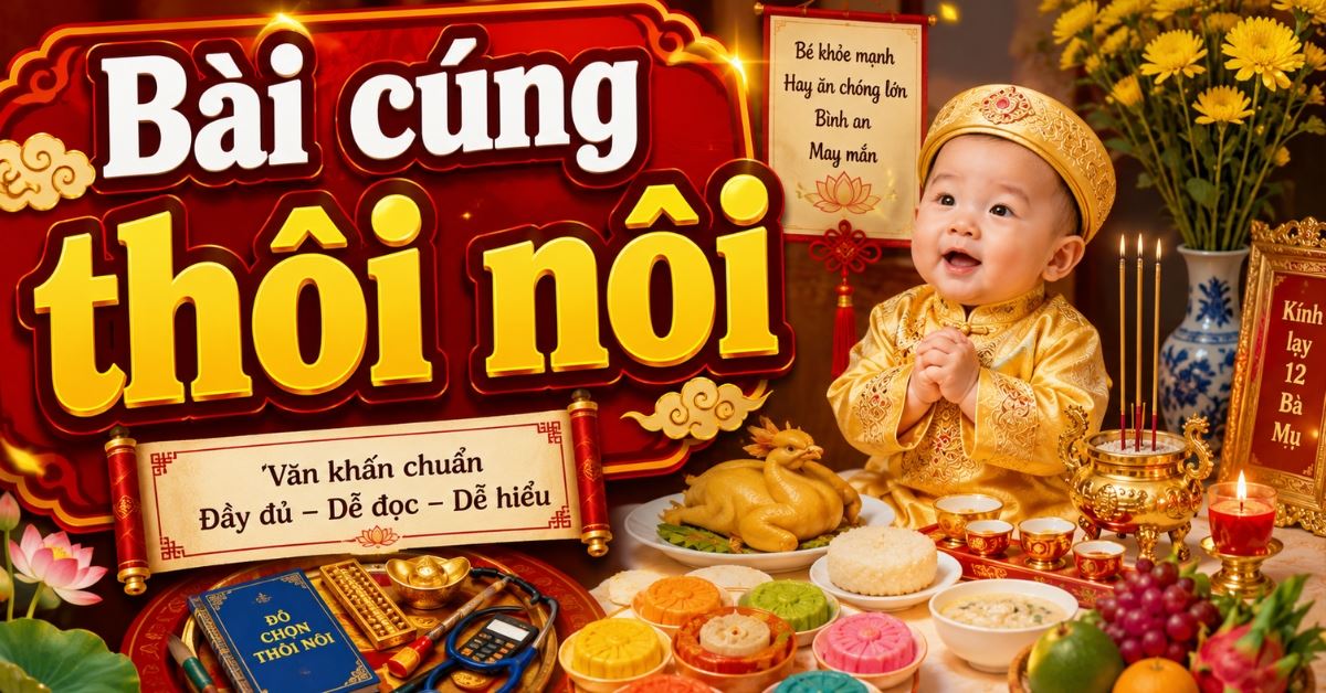 Bài cúng thôi nôi cho bé, cách bày trí mâm cúng, lễ vật đúng chuẩn