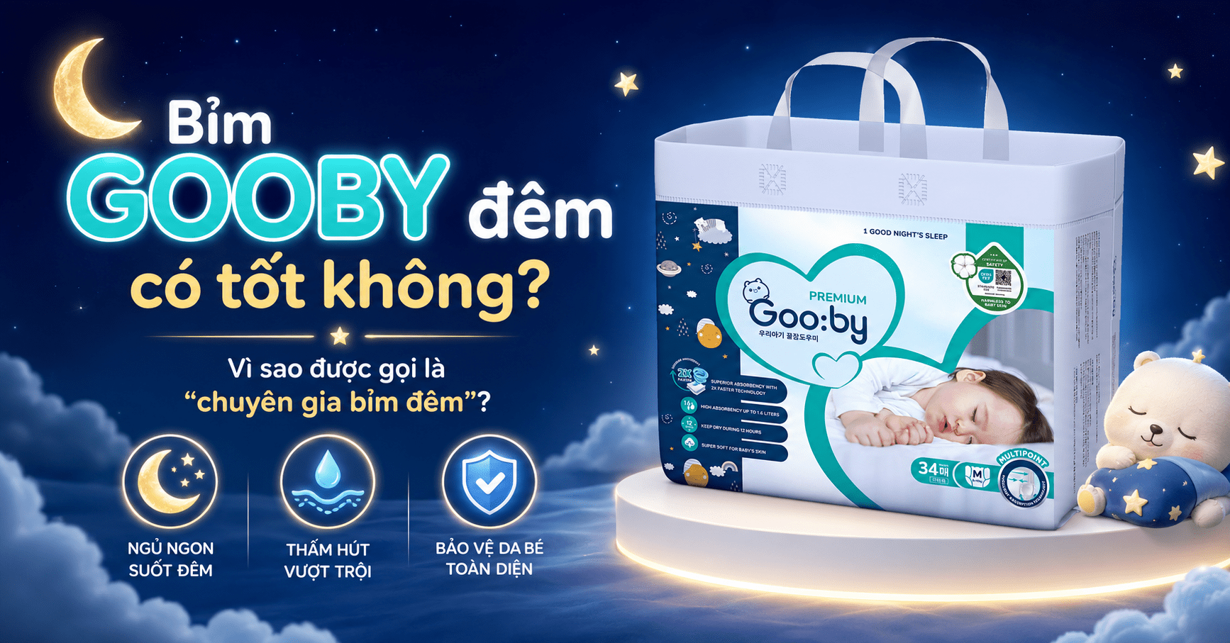 Bỉm GOOBY đêm có tốt không? Vì sao được gọi là chuyên gia bỉm đêm?