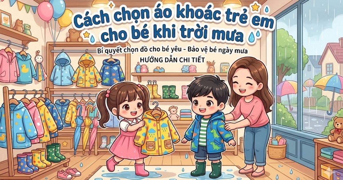 7 cách chọn áo khoác trẻ em cho bé khi trời mưa an toàn, hiệu quả nhất