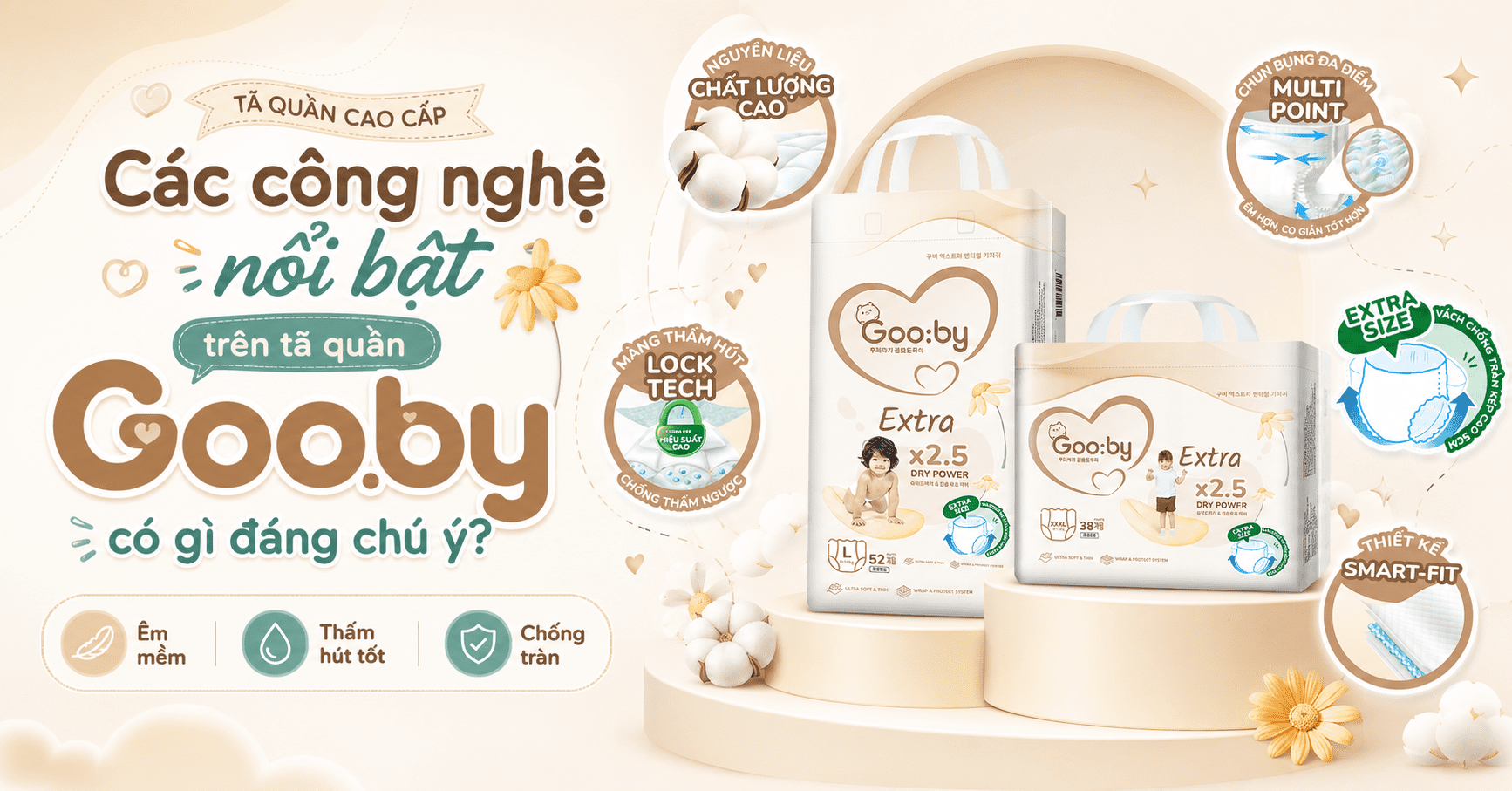 Các công nghệ nổi bật trên tã quần Gooby có gì đáng chú ý?