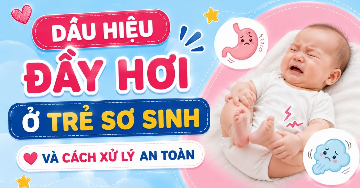 Dấu hiệu đầy hơi ở trẻ sơ sinh và cách xử lý an toàn ba mẹ cần biết