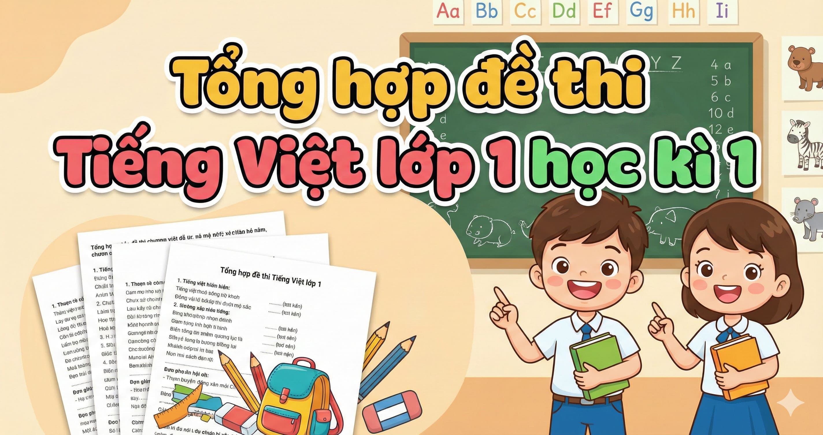 Tổng hợp 50+ đề thi Tiếng Việt lớp 1 học kì 1 có đáp án, tải miễn phí