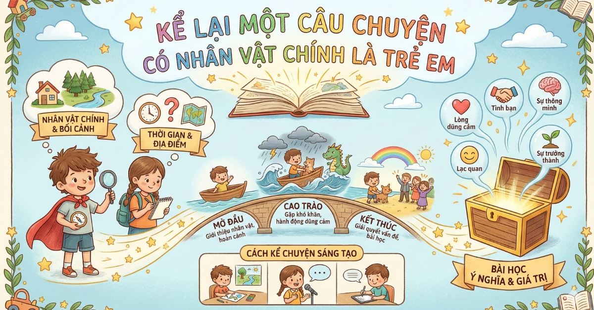 Kể lại một câu chuyện có nhân vật chính là trẻ em ngắn gọn, điểm cao