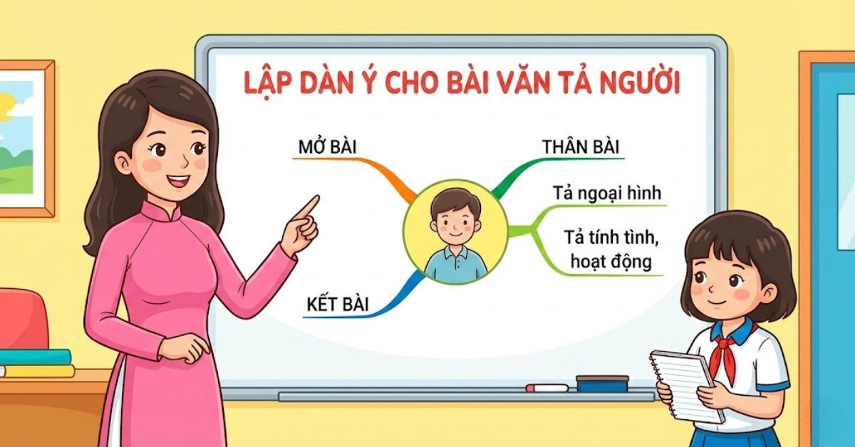 Lập dàn ý cho bài văn tả người (14+ mẫu hay, chi tiết)