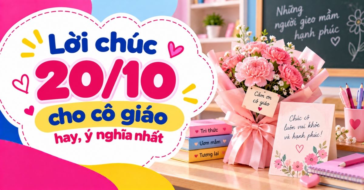 60+ lời chúc 20/10 cho cô giáo mầm non, tiêu học hay, ý nghĩa nhất