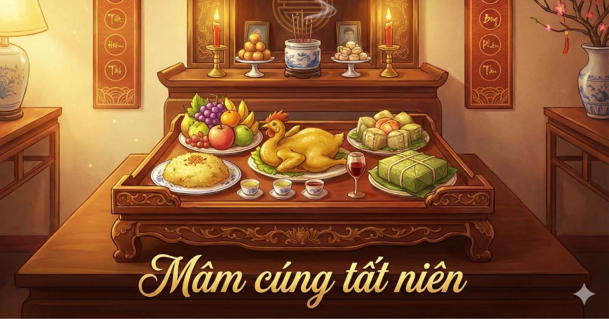 Mâm cỗ cúng tất niên gồm những gì? Lưu ý khi cúng tất niên phải nhớ