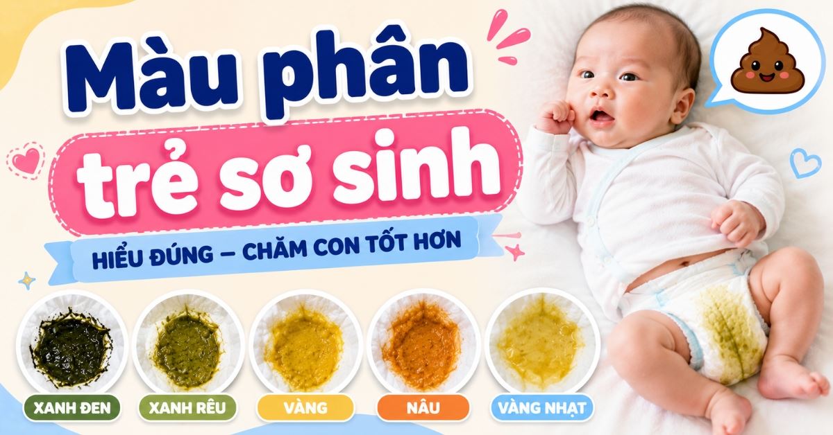Màu phân trẻ sơ sinh thế nào là bình thường? Khi nào cần đi khám?