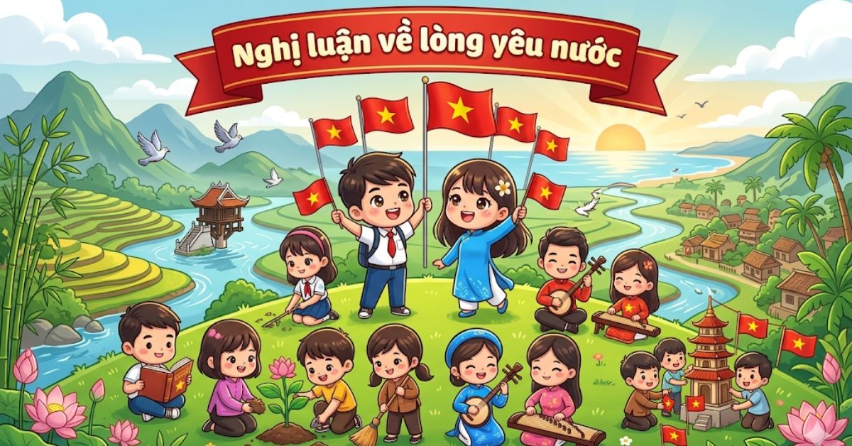 Nghị luận xã hội về lòng yêu nước hay, được tuyển chọn (Dàn ý, bài mẫu)