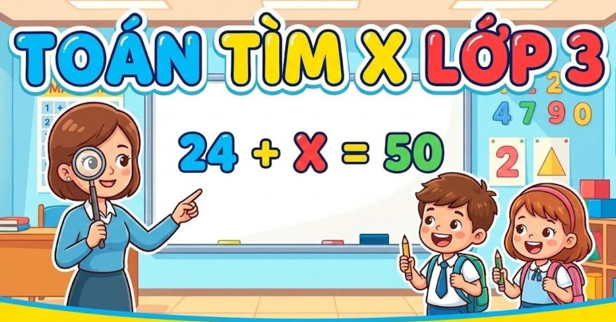Toán tìm X lớp 3: Tổng hợp lý thuyết các dạng toán và giải bài tập