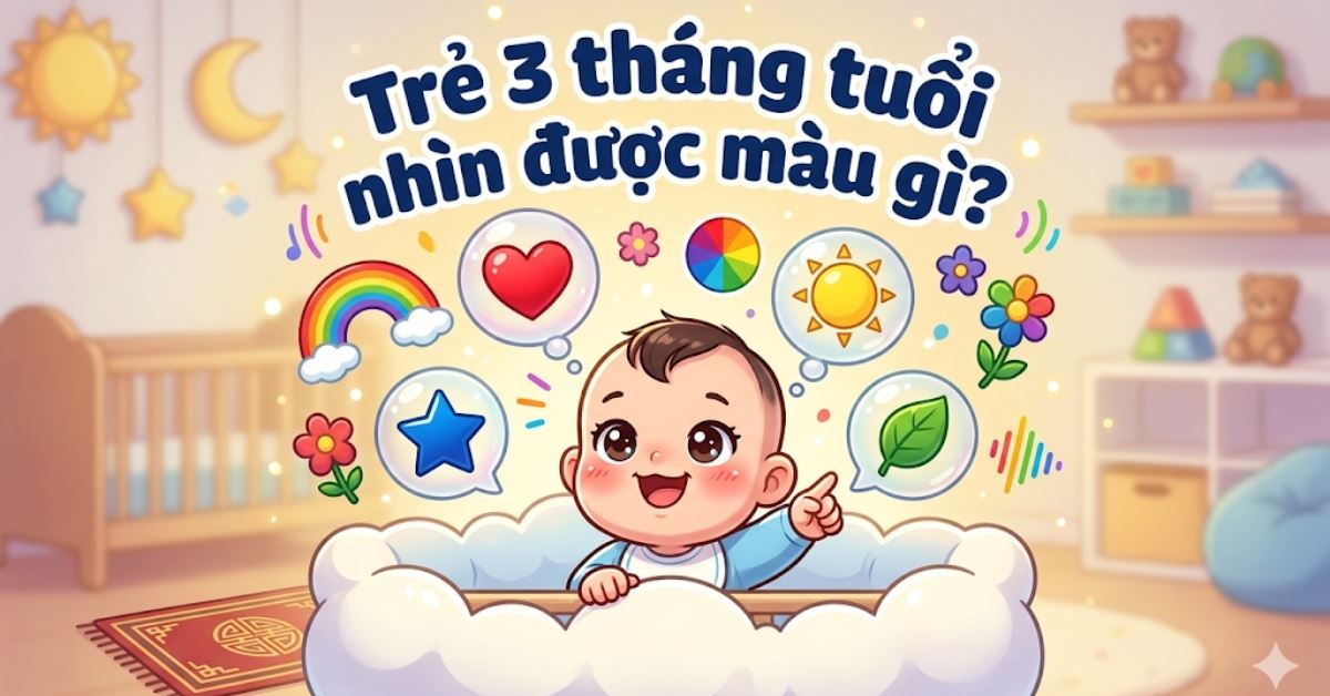 Trẻ 3 tháng tuổi nhìn được màu gì, nhìn được bao xa? Sự phát triển thị giác của trẻ