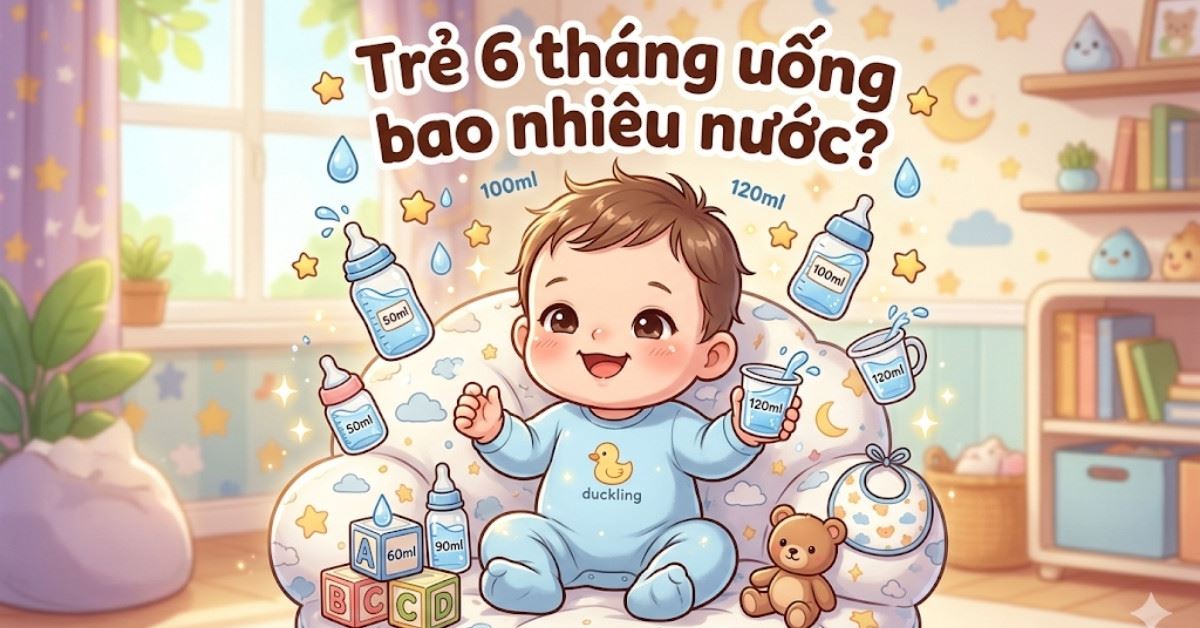 Trẻ 6 tháng uống bao nhiêu nước mỗi ngày là đúng và đủ chuẩn khoa học?