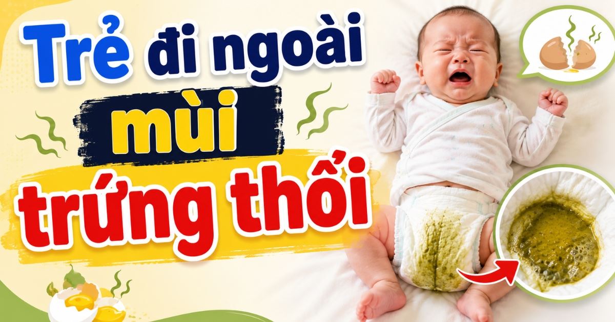 Trẻ đi ngoài mùi trứng thối là dấu hiệu gì? Có nguy hiểm không?