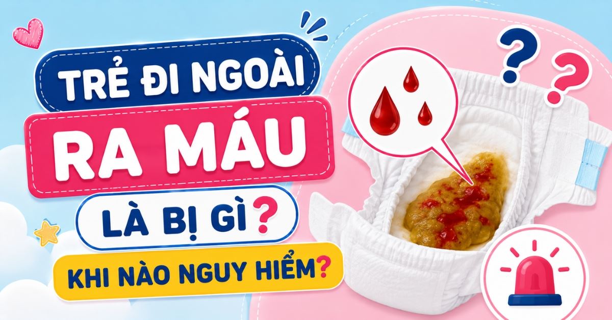 Trẻ đi ngoài ra máu là bị gì? Khi nào nguy hiểm?