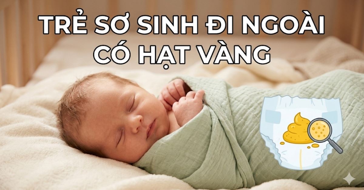Trẻ sơ sinh đi ngoài có hạt vàng là bị gì? Nguyên nhân, cách xử lý