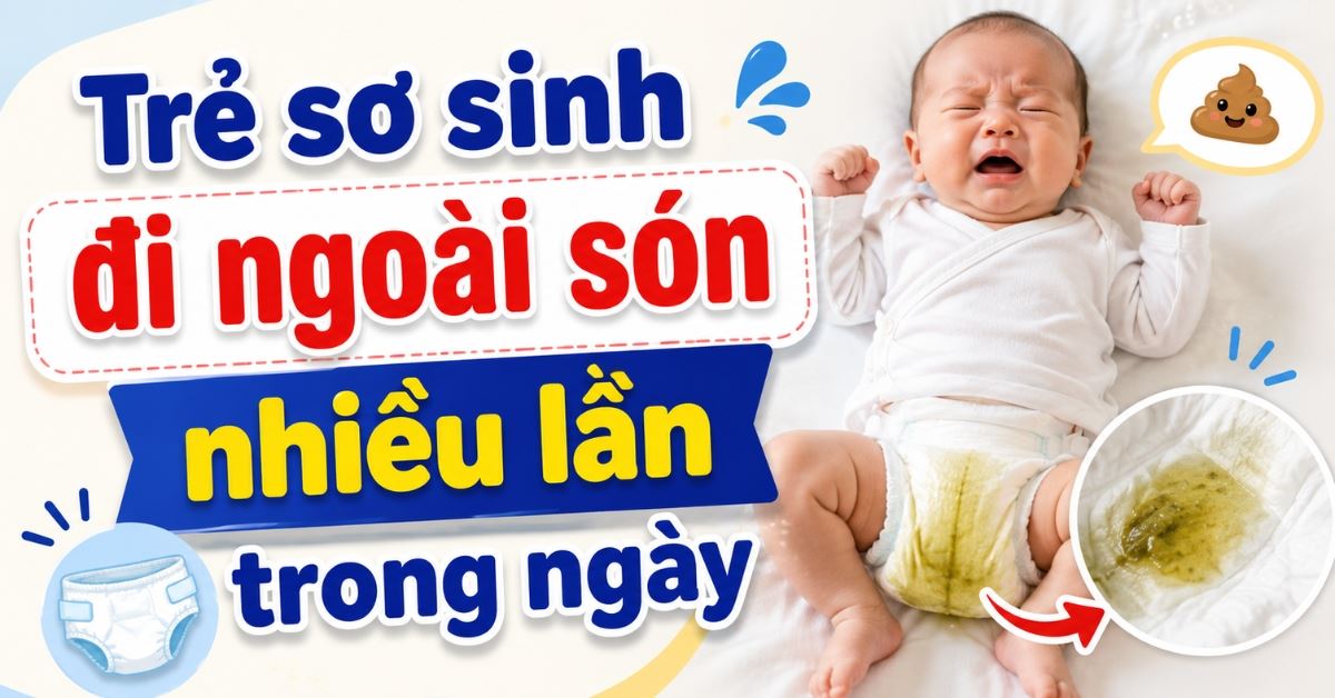 Trẻ sơ sinh đi ngoài són nhiều lần trong ngày: Nguyên nhân, cách xử lý