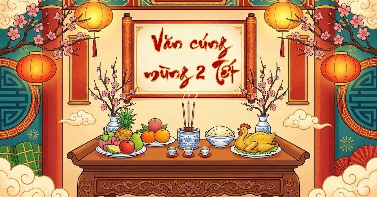 Văn khấn cúng mùng 2 Tết Bính Ngọ 2026 gia tiên, gia thần đầy đủ, chi tiết