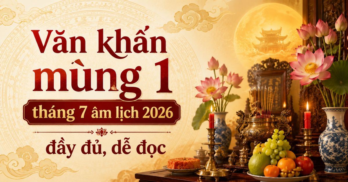 Văn khấn mùng 1 tháng 7 âm lịch 2026 đầy đủ, dễ đọc