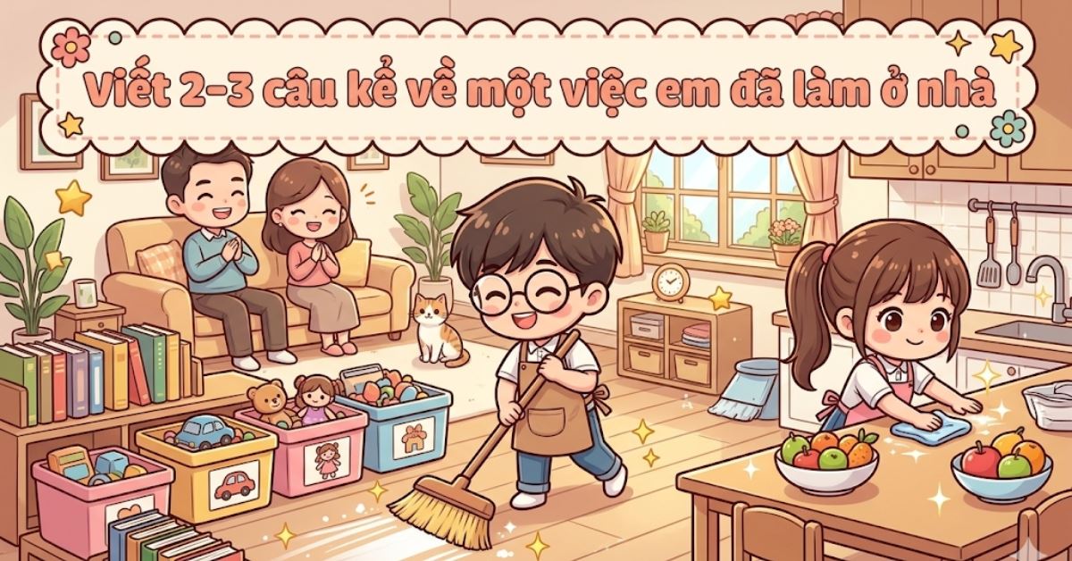 (Bài mẫu) Viết 2-3 câu kể về một việc em đã làm ở nhà lớp 2 điểm cao