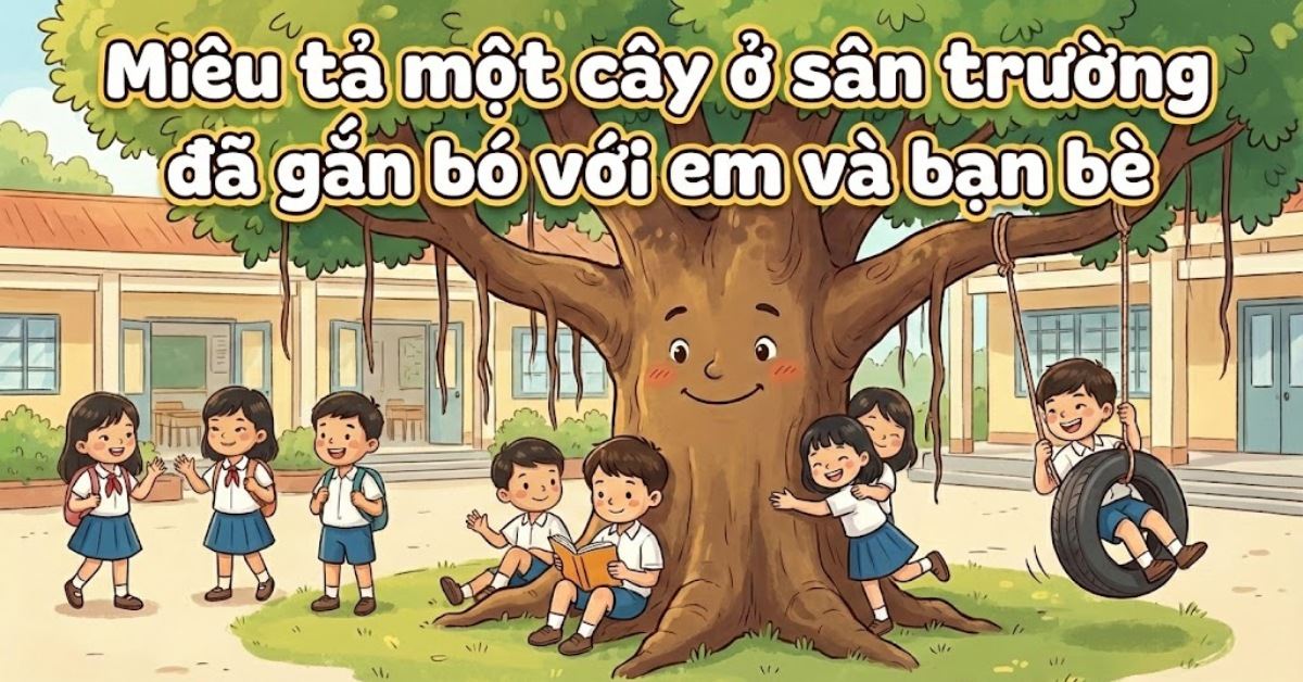Viết bài văn miêu tả một cây ở sân trường đã gắn bó với em và bạn bè