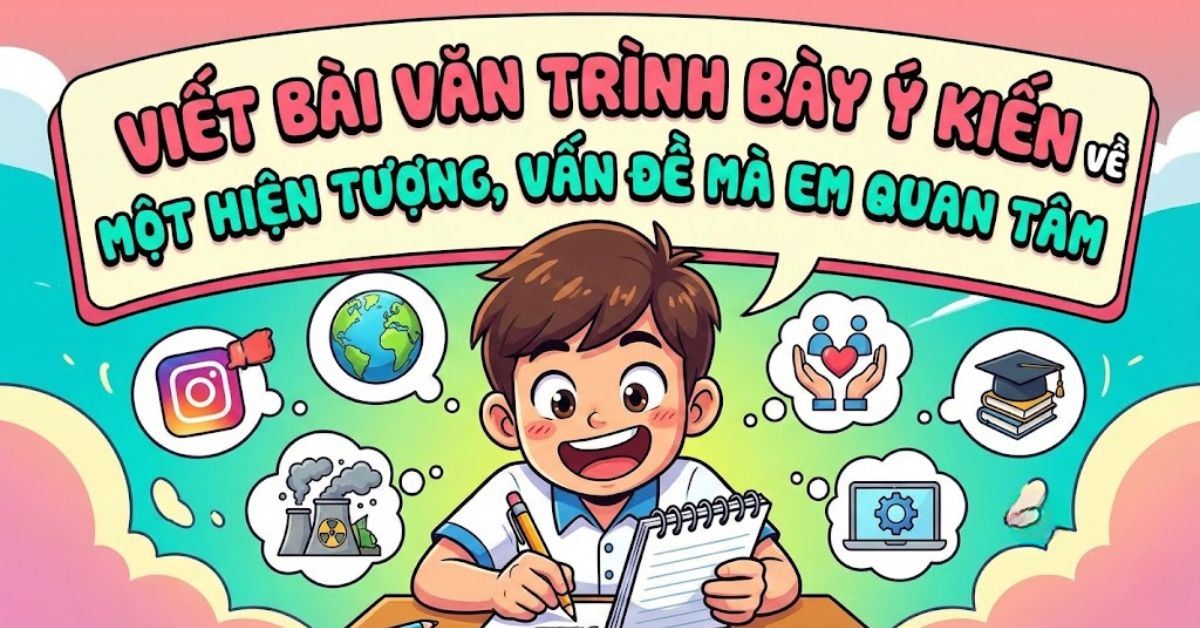 Viết bài văn trình bày ý kiến về một hiện tượng, vấn đề mà em quan tâm