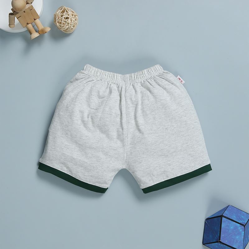 Bộ tay ngắn in quả bóng IQ Baby màu xám viền xanh 7