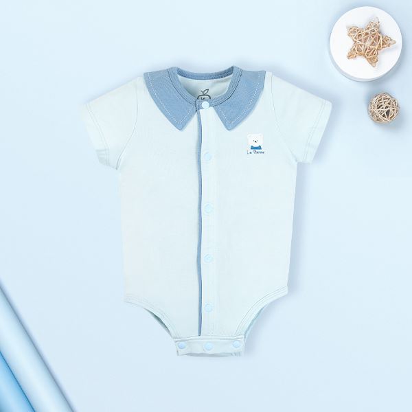 Bodysuit cài giữa cổ Peter Pan La Pomme màu vàng 13