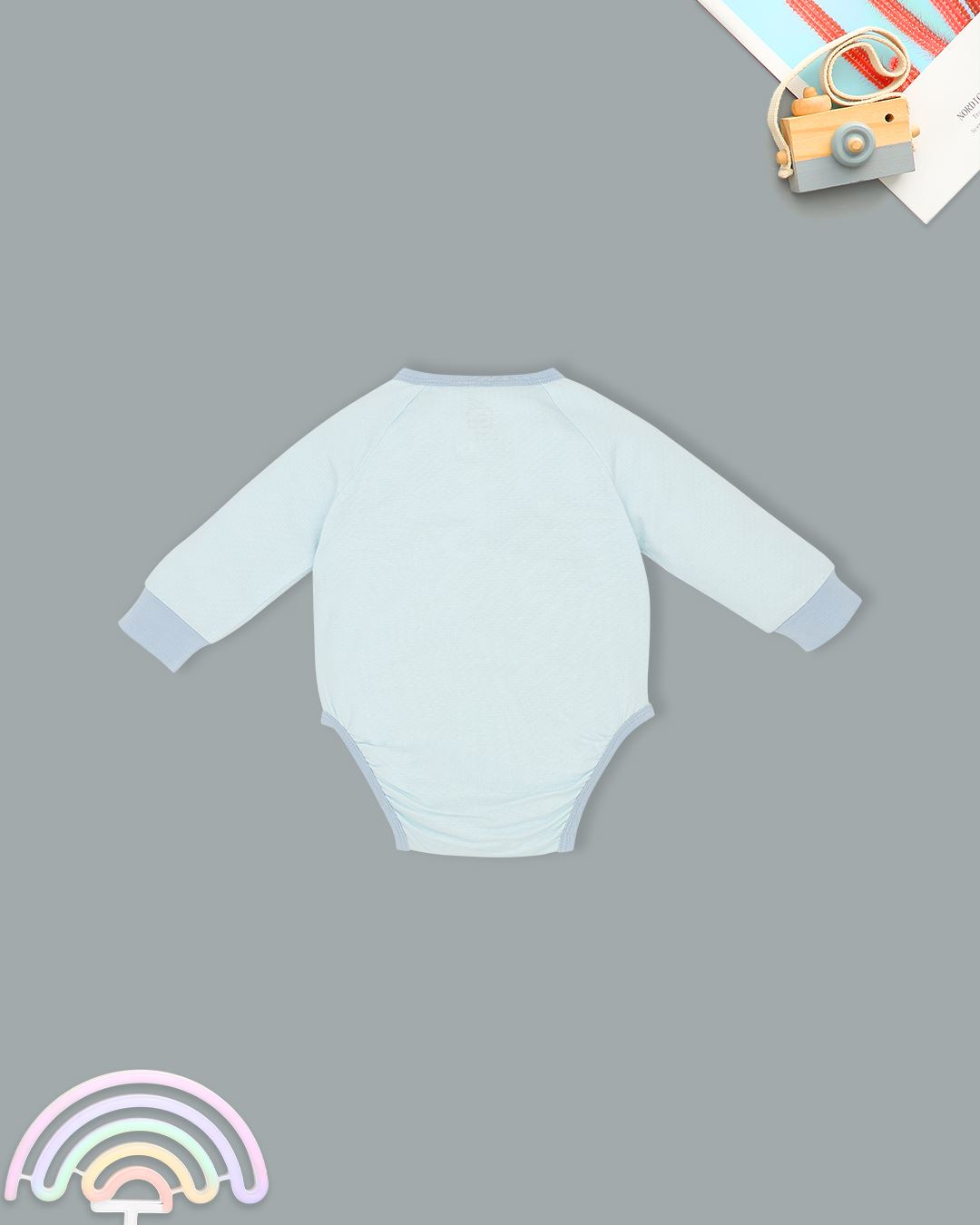 Bodysuit cài chéo tai thỏ xinh xắn La Pomme màu be 13