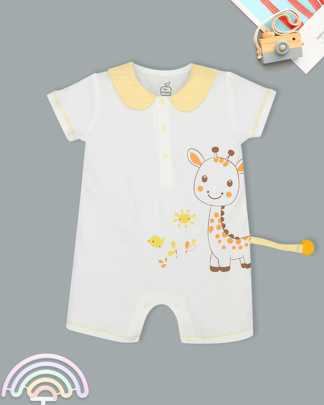 Bodysuit cài giữa La Pomme màu trắng - vàng 3