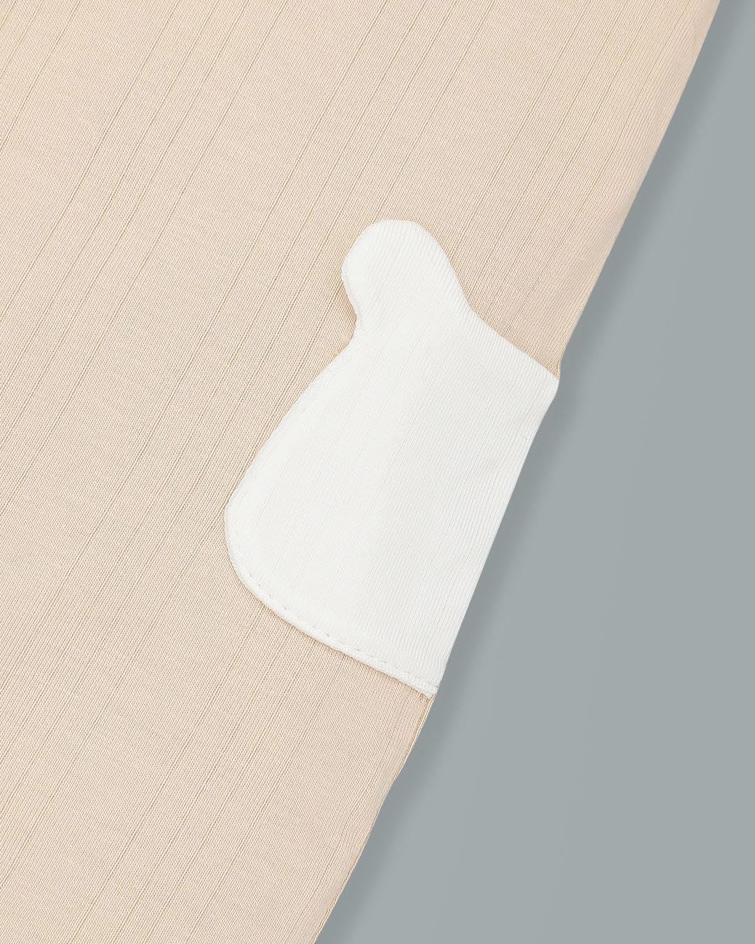 Bodysuit cài giữa gấu con ngộ nghĩnh La Pomme màu be - trắng 12