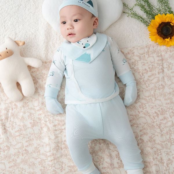 Bộ tay dài cài chéo họa tiết La Pomme hồng giá tốt - AVAKids.com