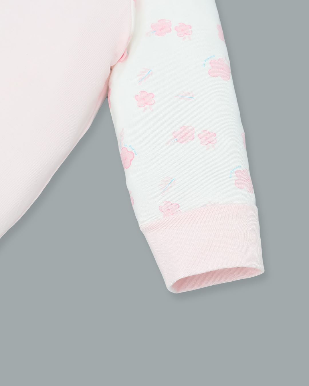 Bodysuit cài chéo họa tiết dễ thương La Pomme màu hồng - trắng 5