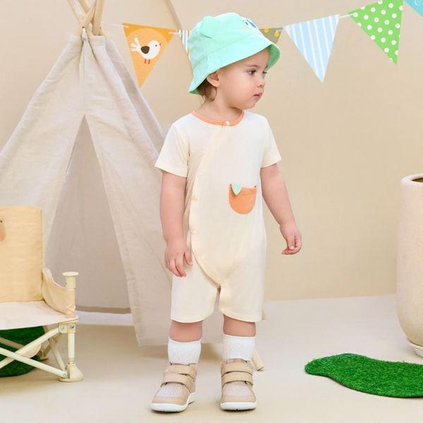 Bodysuit cài chéo cách điệu La Pomme be cam giá tốt - AVAKids.com