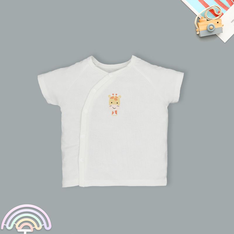 Bộ tay ngắn cài lệch Lullaby NH318N màu trắng