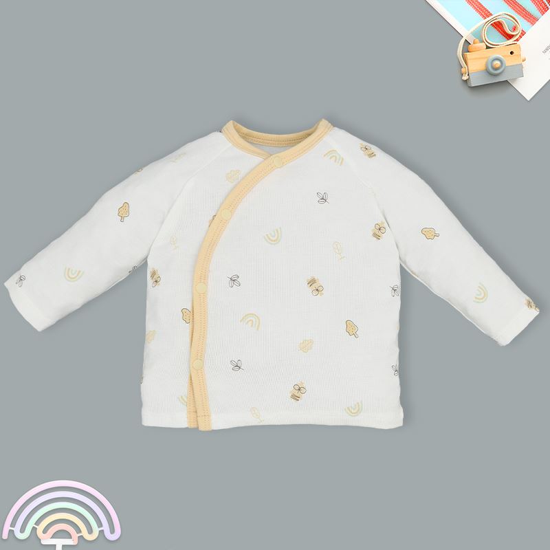 Bộ tay dài cài lệch Lullaby NH317N màu trắng - vàng
