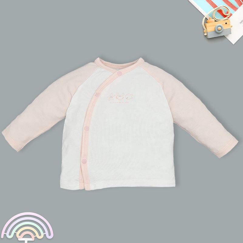 Bộ tay dài cài lệch Lullaby NH317N màu trắng - hồng