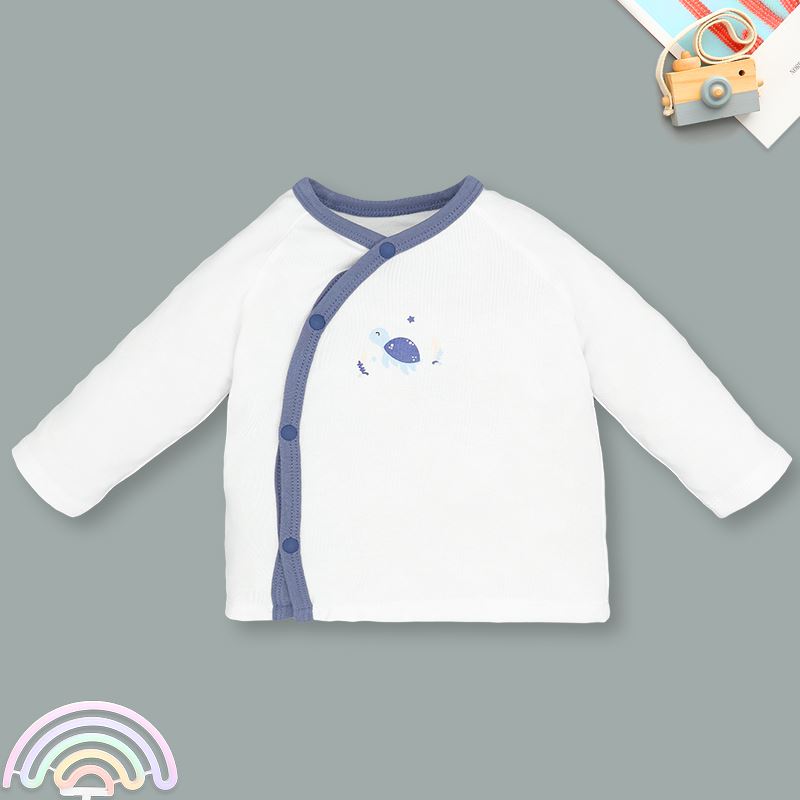 Bộ tay dài cài lệch Lullaby NH317N màu trắng - xanh dương