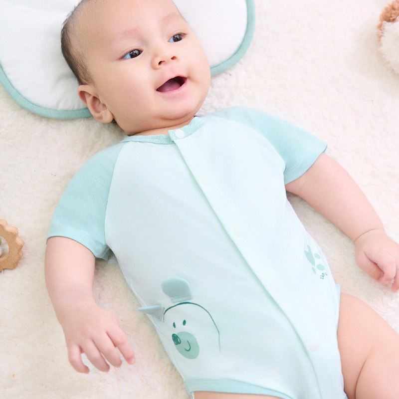 Bodysuit cài giữa người bạn ú òa La Pomme màu xanh mint