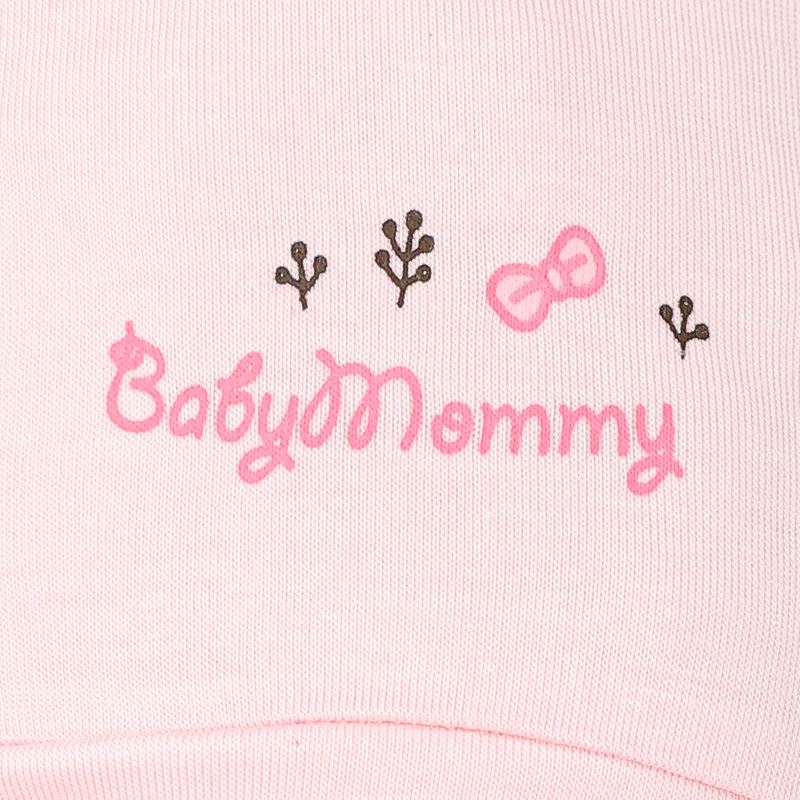 Bộ tay dài cài giữa in thú BabyMommy màu trắng - hồng 13