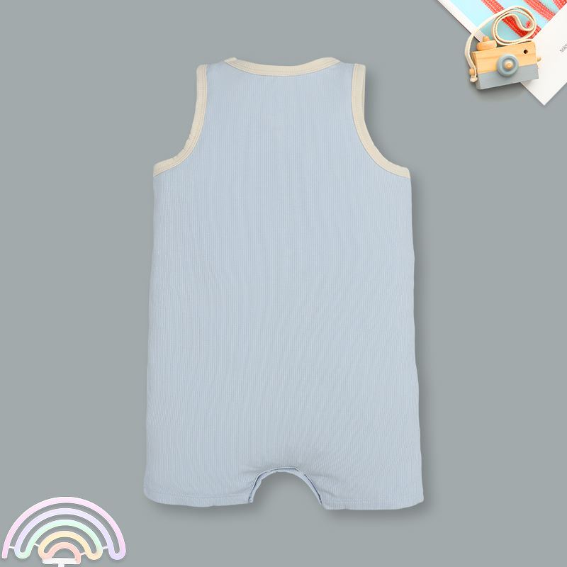 Bodysuit sát nách bé trai đính gấu Lullaby NH398N màu be 12