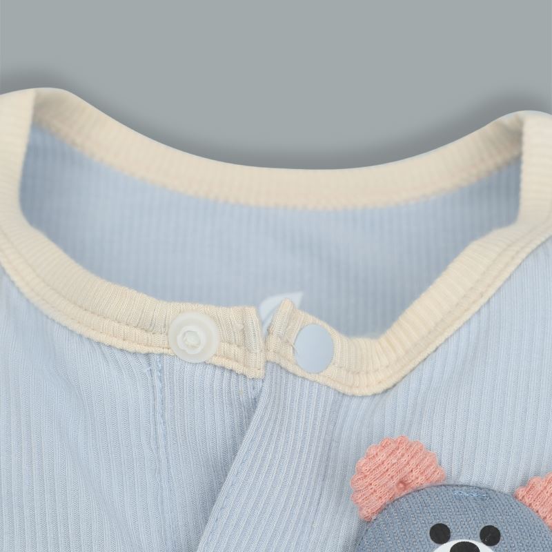 Bodysuit sát nách bé trai đính gấu Lullaby NH398N màu be 17