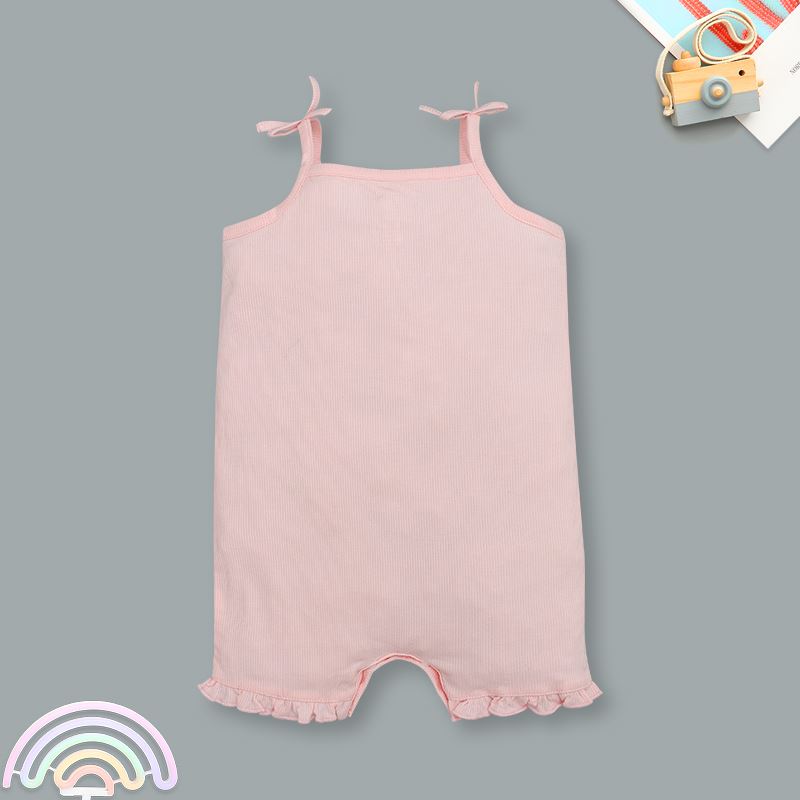 Bodysuit sát nách bé gái đính nơ Lullaby NH399N màu hồng 2